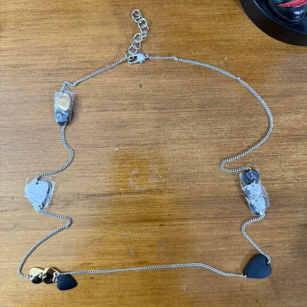 Marc Jacob's Silver and black heart necklace‎